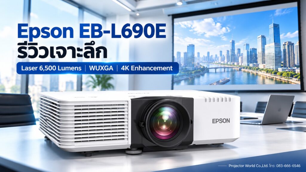 Epson EB-L690E โปรเจคเตอร์ WUXGA 3LCD Laser 6500 Lumens พร้อม 4K Enhancement สำหรับห้องประชุมองค์กร